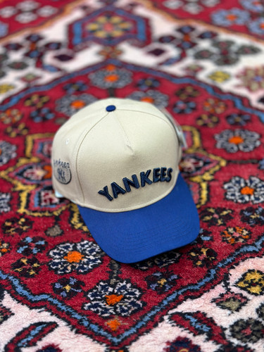 کلاه بیسبالی NY کتان کرم سورمه ای فوق العاده باکیفیت و خوش کُپ